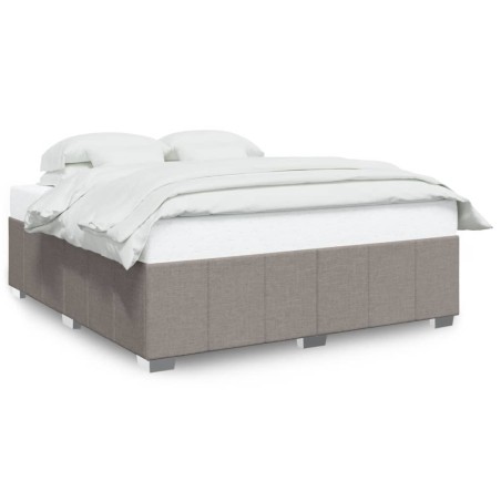 vidaXL Bettgestell ohne Matratze Taupe 200x200 cm Stoff