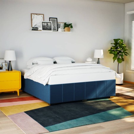 vidaXL Bettgestell ohne Matratze Blau 200x200 cm Stoff