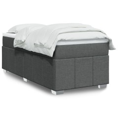 vidaXL Boxspringbett mit Matratze Dunkelgrau 80x200 cm Stoff