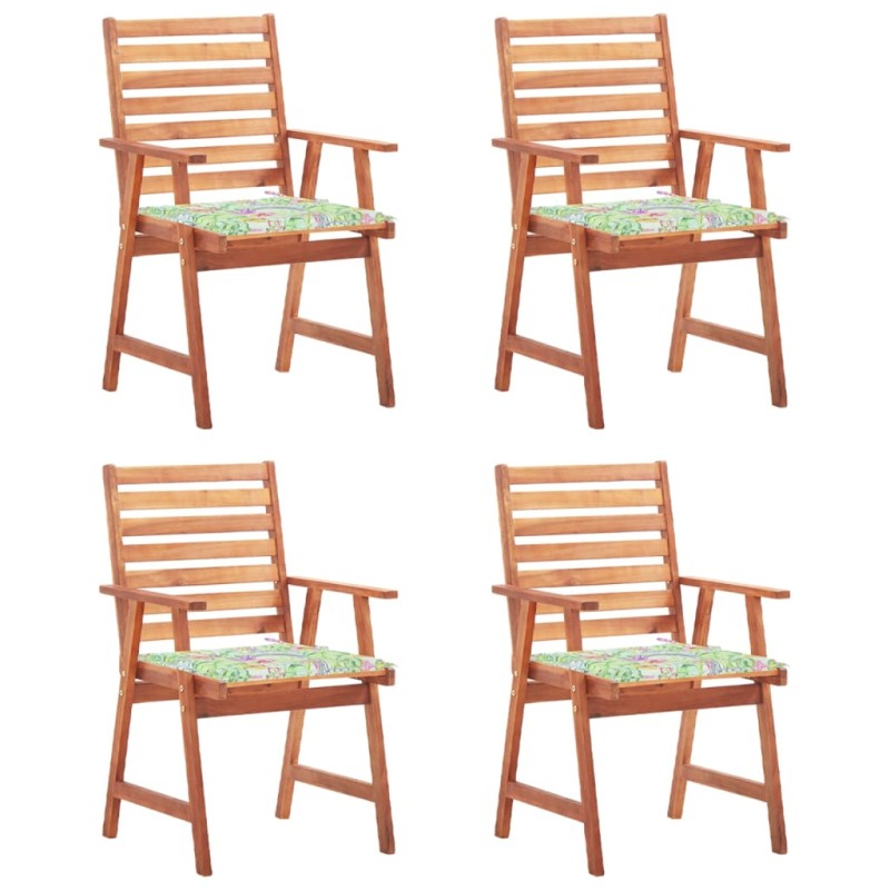 vidaXL Garten-Essstühle 4 Stk. mit Kissen Massivholz Akazie vidaXL Garten-Essstühle 4 Stk. mit Kissen Massivholz Akazie