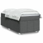 vidaXL Boxspringbett mit Matratze Dunkelgrau 90x200 cm Stoff