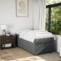 vidaXL Boxspringbett mit Matratze Dunkelgrau 90x200 cm Stoff