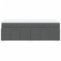 vidaXL Boxspringbett mit Matratze Dunkelgrau 90x200 cm Stoff