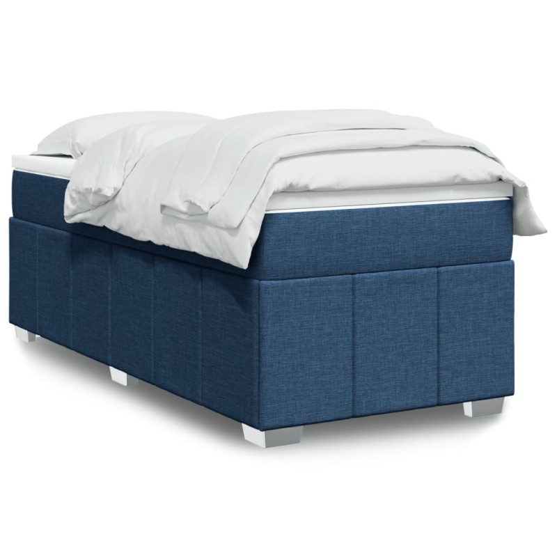 vidaXL Boxspringbett mit Matratze Blau 90x200 cm Stoff vidaXL Boxspringbett mit Matratze Blau 90x200 cm Stoff