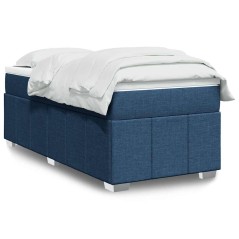 vidaXL Boxspringbett mit Matratze Blau 100x200 cm Stoff