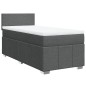vidaXL Boxspringbett mit Matratze Dunkelgrau 90x200 cm Stoff