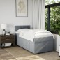 vidaXL Boxspringbett mit Matratze Hellgrau 90x200 cm Stoff vidaXL Boxspringbett mit Matratze Hellgrau 90x200 cm Stoff