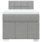 vidaXL Boxspringbett mit Matratze Hellgrau 90x200 cm Stoff vidaXL Boxspringbett mit Matratze Hellgrau 90x200 cm Stoff