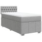 vidaXL Boxspringbett mit Matratze Hellgrau 90x200 cm Stoff vidaXL Boxspringbett mit Matratze Hellgrau 90x200 cm Stoff
