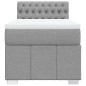 vidaXL Boxspringbett mit Matratze Hellgrau 90x200 cm Stoff vidaXL Boxspringbett mit Matratze Hellgrau 90x200 cm Stoff