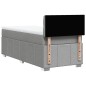 vidaXL Boxspringbett mit Matratze Hellgrau 90x200 cm Stoff vidaXL Boxspringbett mit Matratze Hellgrau 90x200 cm Stoff