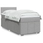 vidaXL Boxspringbett mit Matratze Hellgrau 100x200 cm Stoff vidaXL Boxspringbett mit Matratze Hellgrau 100x200 cm Stoff