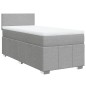 vidaXL Boxspringbett mit Matratze Hellgrau 100x200 cm Stoff vidaXL Boxspringbett mit Matratze Hellgrau 100x200 cm Stoff