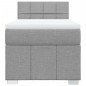 vidaXL Boxspringbett mit Matratze Hellgrau 100x200 cm Stoff vidaXL Boxspringbett mit Matratze Hellgrau 100x200 cm Stoff
