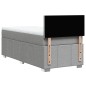 vidaXL Boxspringbett mit Matratze Hellgrau 100x200 cm Stoff vidaXL Boxspringbett mit Matratze Hellgrau 100x200 cm Stoff