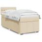 vidaXL Boxspringbett mit Matratze Creme 100x200 cm Stoff vidaXL Boxspringbett mit Matratze Creme 100x200 cm Stoff
