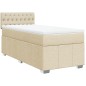 vidaXL Boxspringbett mit Matratze Creme 100x200 cm Stoff vidaXL Boxspringbett mit Matratze Creme 100x200 cm Stoff