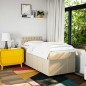 vidaXL Boxspringbett mit Matratze Creme 100x200 cm Stoff vidaXL Boxspringbett mit Matratze Creme 100x200 cm Stoff