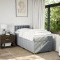 vidaXL Boxspringbett mit Matratze Hellgrau 100x200 cm Stoff vidaXL Boxspringbett mit Matratze Hellgrau 100x200 cm Stoff