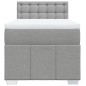 vidaXL Boxspringbett mit Matratze Hellgrau 100x200 cm Stoff vidaXL Boxspringbett mit Matratze Hellgrau 100x200 cm Stoff