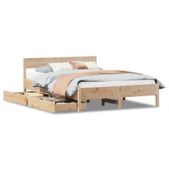 vidaXL Massivholzbett ohne Matratze 140x190 cm Kiefernholz