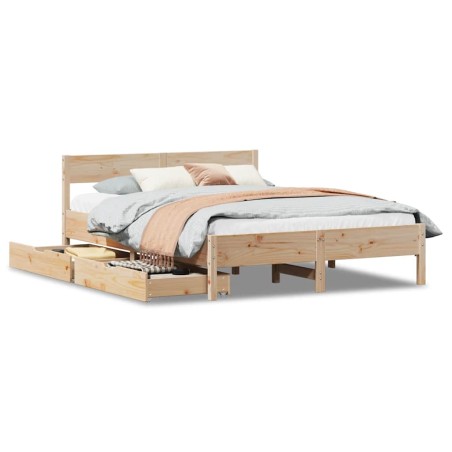 vidaXL Massivholzbett ohne Matratze 140x190 cm Kiefernholz