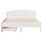 vidaXL Massivholzbett ohne Matratze Weiß 150x200 cm Kiefernholz vidaXL Massivholzbett ohne Matratze Weiß 150x200 cm Kiefernholz