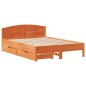 vidaXL Massivholzbett ohne Matratze Wachsbraun 135x190 cm Kiefernholz vidaXL Massivholzbett ohne Matratze Wachsbraun 135x190 cm Kiefernholz