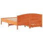vidaXL Massivholzbett ohne Matratze Wachsbraun 135x190 cm Kiefernholz vidaXL Massivholzbett ohne Matratze Wachsbraun 135x190 cm Kiefernholz