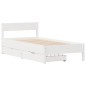 vidaXL Massivholzbett ohne Matratze Weiß 100x200 cm Kiefernholz vidaXL Massivholzbett ohne Matratze Weiß 100x200 cm Kiefernholz