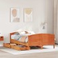 vidaXL Massivholzbett ohne Matratze Wachsbraun 140x190 cm Kiefernholz vidaXL Massivholzbett ohne Matratze Wachsbraun 140x190 cm Kiefernholz