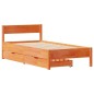 vidaXL Massivholzbett ohne Matratze Wachsbraun 75x190 cm Kiefernholz vidaXL Massivholzbett ohne Matratze Wachsbraun 75x190 cm Kiefernholz