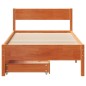 vidaXL Massivholzbett ohne Matratze Wachsbraun 75x190 cm Kiefernholz vidaXL Massivholzbett ohne Matratze Wachsbraun 75x190 cm Kiefernholz