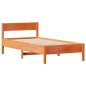 vidaXL Massivholzbett ohne Matratze Wachsbraun 75x190 cm Kiefernholz vidaXL Massivholzbett ohne Matratze Wachsbraun 75x190 cm Kiefernholz