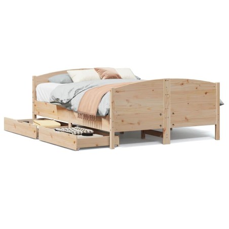 vidaXL Massivholzbett ohne Matratze 140x190 cm Kiefernholz