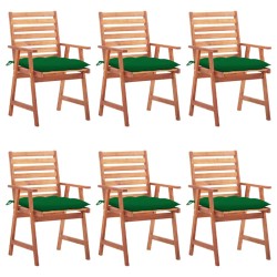 Garten-Essstühle 6 Stk. mit Kissen Massivholz Akazie