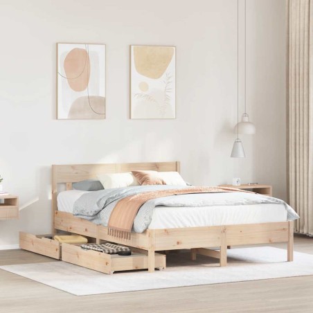 vidaXL Massivholzbett ohne Matratze 120x190 cm Kiefernholz