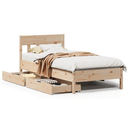 vidaXL Massivholzbett ohne Matratze 75x190 cm Kiefernholz