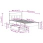 vidaXL Massivholzbett ohne Matratze 75x190 cm Kiefernholz vidaXL Massivholzbett ohne Matratze 75x190 cm Kiefernholz