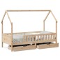 vidaXL Kinderbett mit Schubladen 90x200 cm Massivholz Kiefer vidaXL Kinderbett mit Schubladen 90x200 cm Massivholz Kiefer
