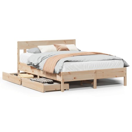 vidaXL Massivholzbett ohne Matratze 140x190 cm Kiefernholz