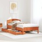 vidaXL Massivholzbett ohne Matratze Wachsbraun 90x190 cm Kiefernholz vidaXL Massivholzbett ohne Matratze Wachsbraun 90x190 cm Kiefernholz