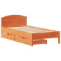 vidaXL Massivholzbett ohne Matratze Wachsbraun 90x190 cm Kiefernholz vidaXL Massivholzbett ohne Matratze Wachsbraun 90x190 cm Kiefernholz