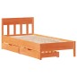 vidaXL Massivholzbett ohne Matratze Wachsbraun 75x190 cm Kiefernholz vidaXL Massivholzbett ohne Matratze Wachsbraun 75x190 cm Kiefernholz