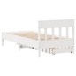 vidaXL Massivholzbett ohne Matratze Weiß 100x200 cm Kiefernholz vidaXL Massivholzbett ohne Matratze Weiß 100x200 cm Kiefernholz