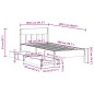 vidaXL Massivholzbett ohne Matratze Weiß 100x200 cm Kiefernholz vidaXL Massivholzbett ohne Matratze Weiß 100x200 cm Kiefernholz