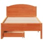 vidaXL Massivholzbett ohne Matratze Wachsbraun 100x200 Kiefernholz vidaXL Massivholzbett ohne Matratze Wachsbraun 100x200 Kiefernholz