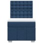 vidaXL Boxspringbett mit Matratze Blau 90x190 cm Stoff vidaXL Boxspringbett mit Matratze Blau 90x190 cm Stoff
