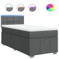 vidaXL Boxspringbett mit Matratze Dunkelgrau 100x200 cm Stoff vidaXL Boxspringbett mit Matratze Dunkelgrau 100x200 cm Stoff