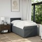 vidaXL Boxspringbett mit Matratze Dunkelgrau 100x200 cm Stoff vidaXL Boxspringbett mit Matratze Dunkelgrau 100x200 cm Stoff
